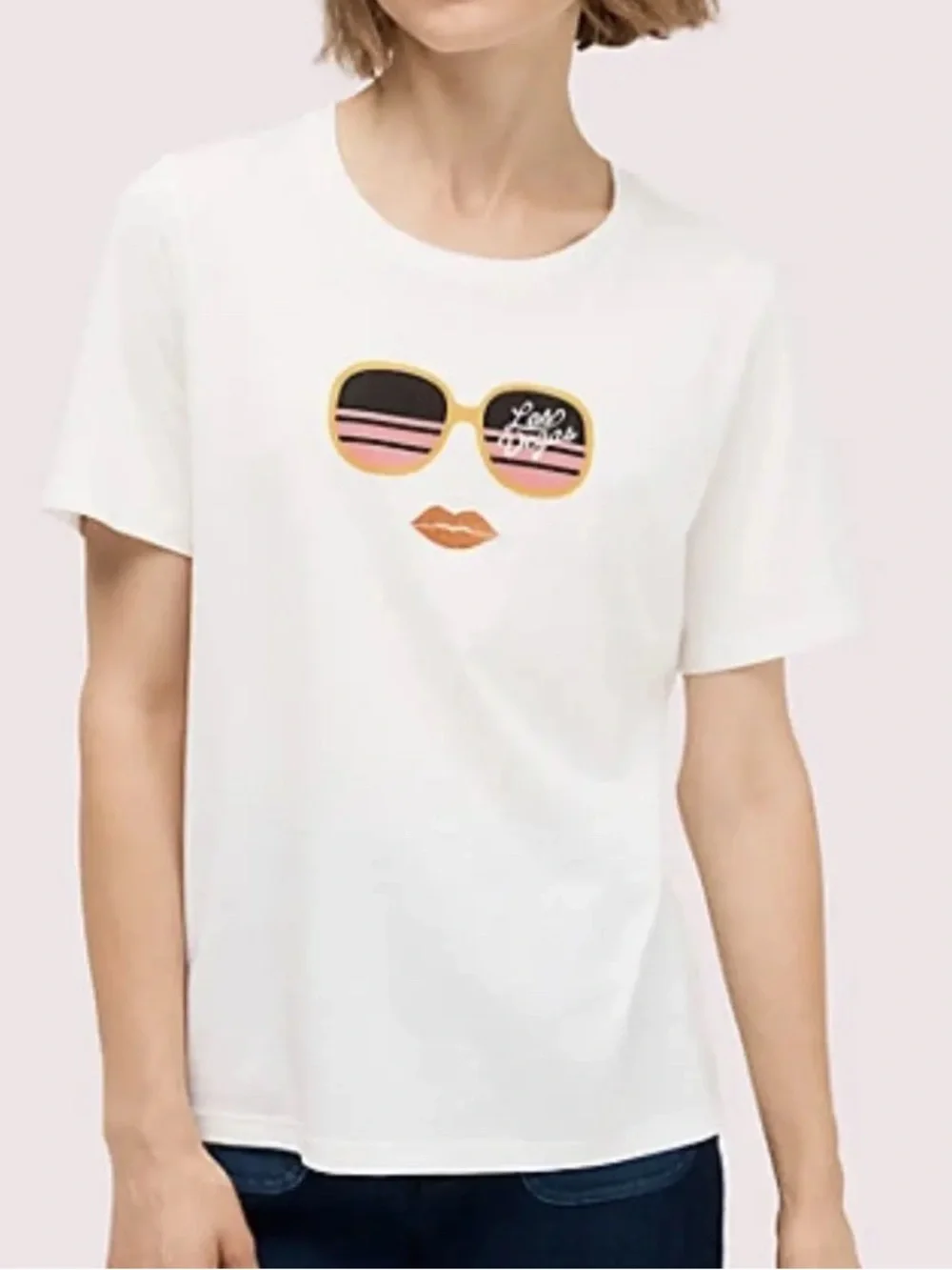 Kate Spade White Las Vegas Tee T Shirt Size S NWOT!